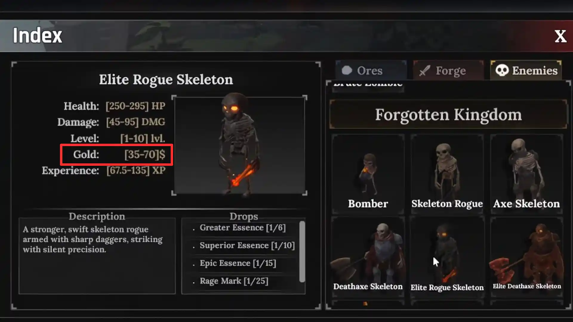 farm enemies for quick money the forge