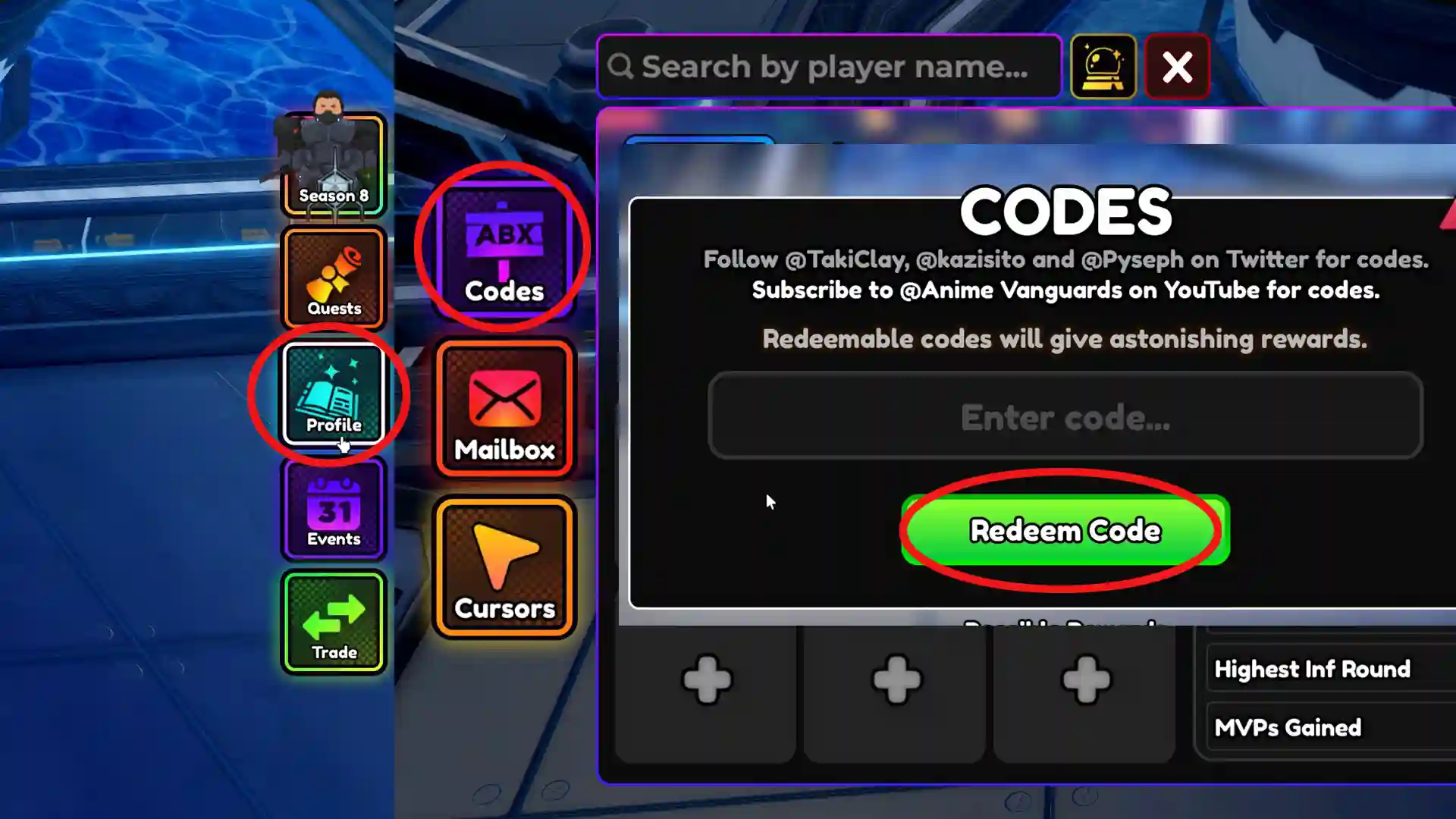 how to redeem anime vanguards codes