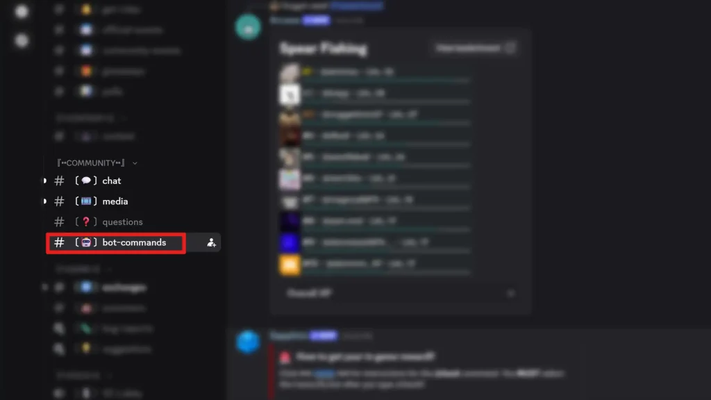 bot commands discord spear fishing