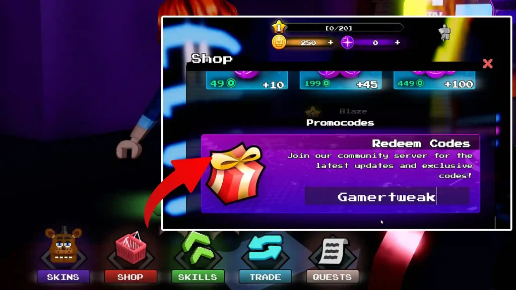 how to redeem five nights hunted codes