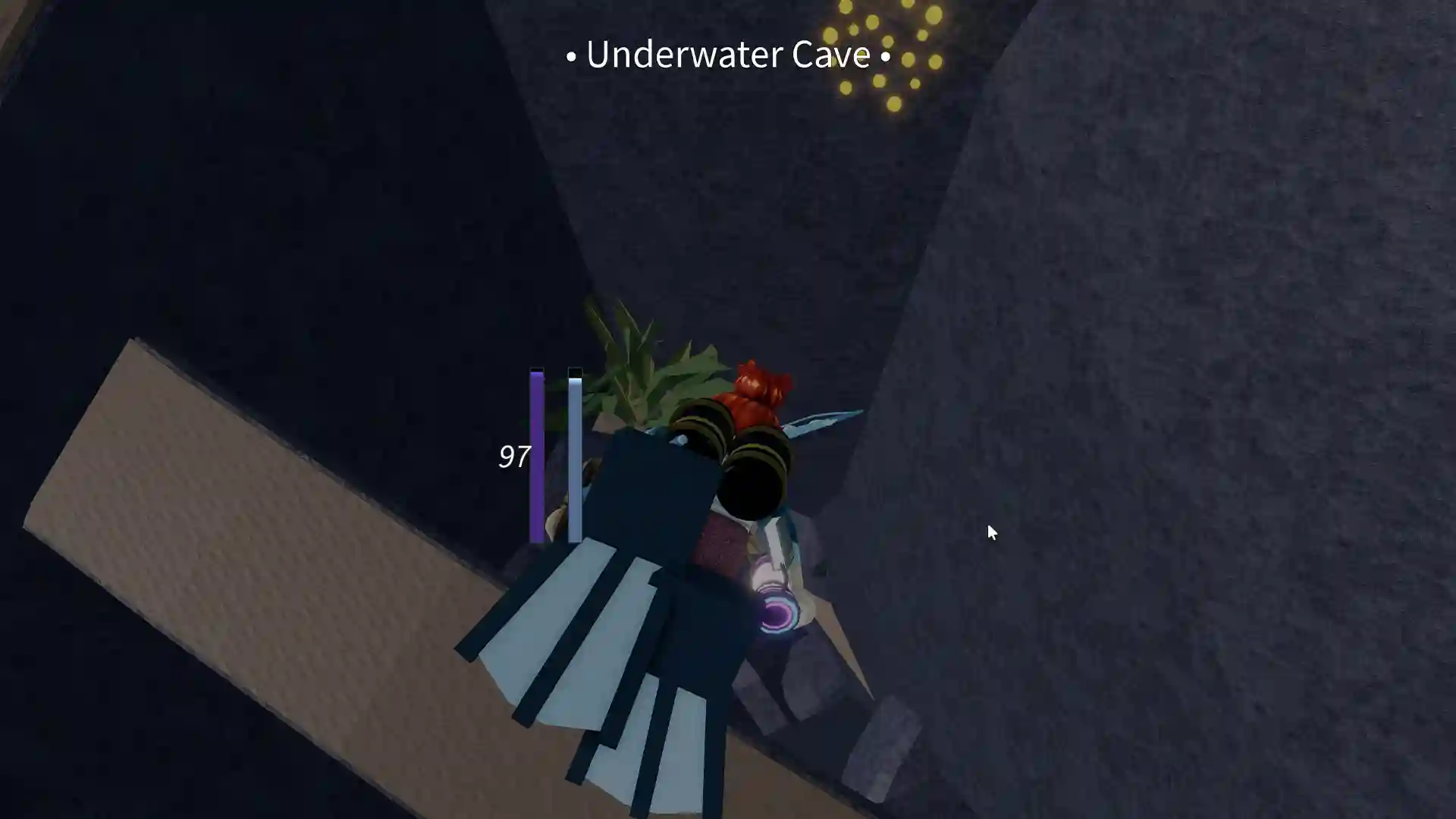 pressure bar in underwater cave fisch
