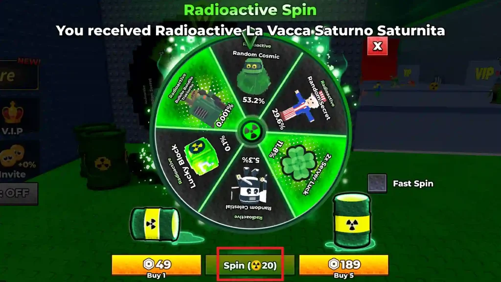 radioactive spin
