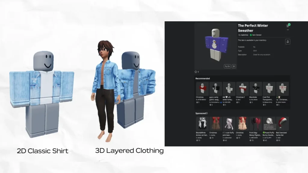 2d classic clothing vs 3d layered clothing