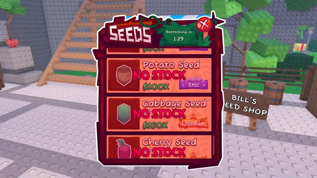 bill seed shop crops