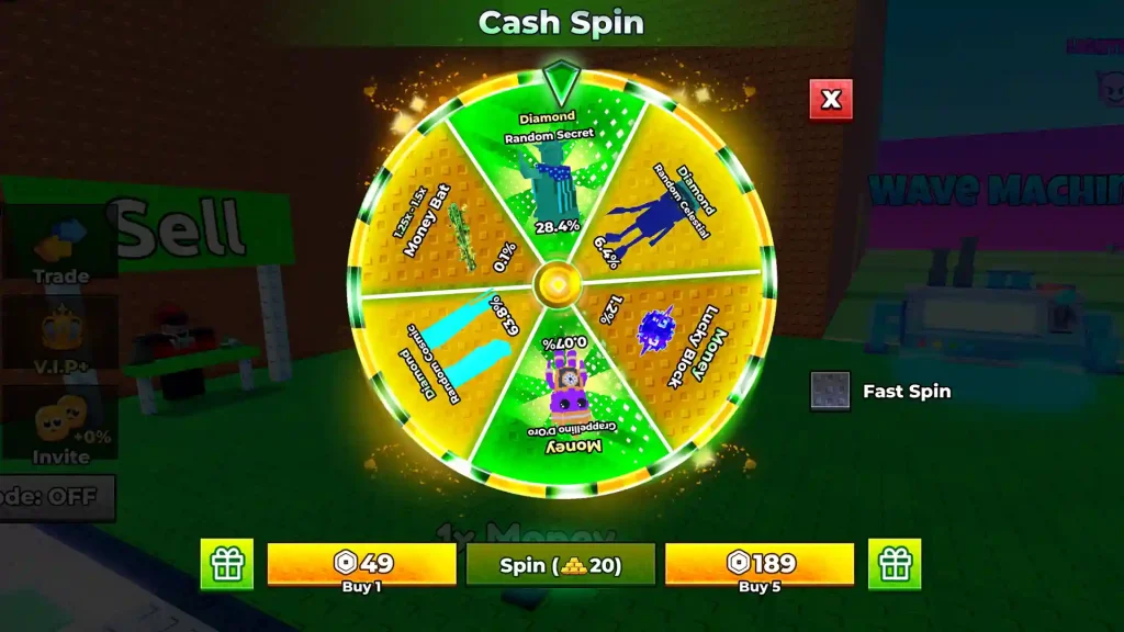 cash wheel spin for divines escape tsunami for brainrots