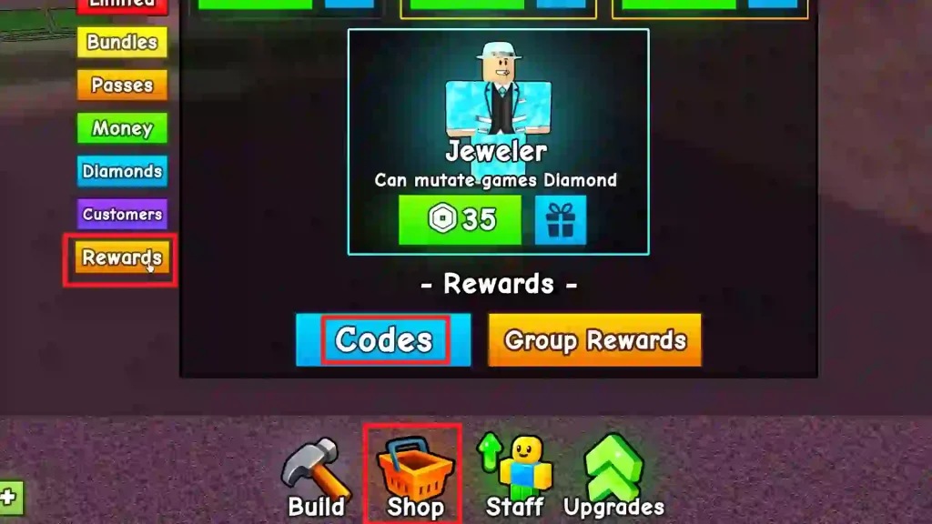 Build a Candy Shop Codes Redeem steps