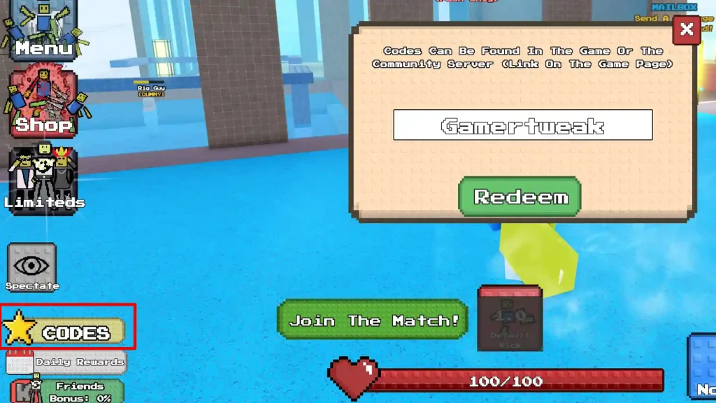 kick battles codes redeem
