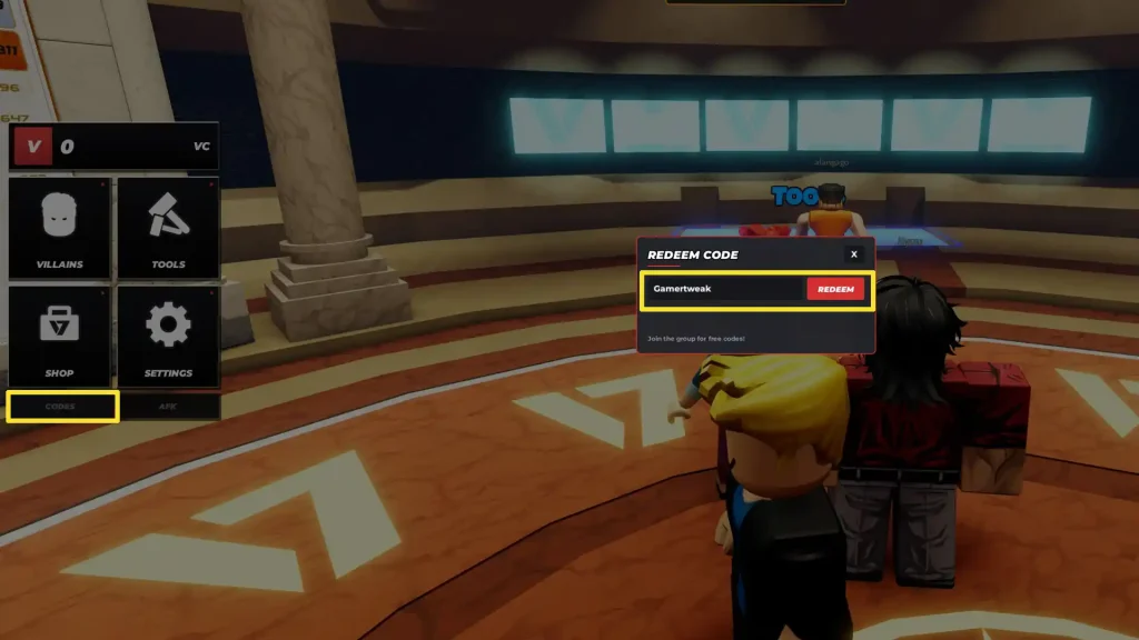 Hide From The Villain Codes Redeem