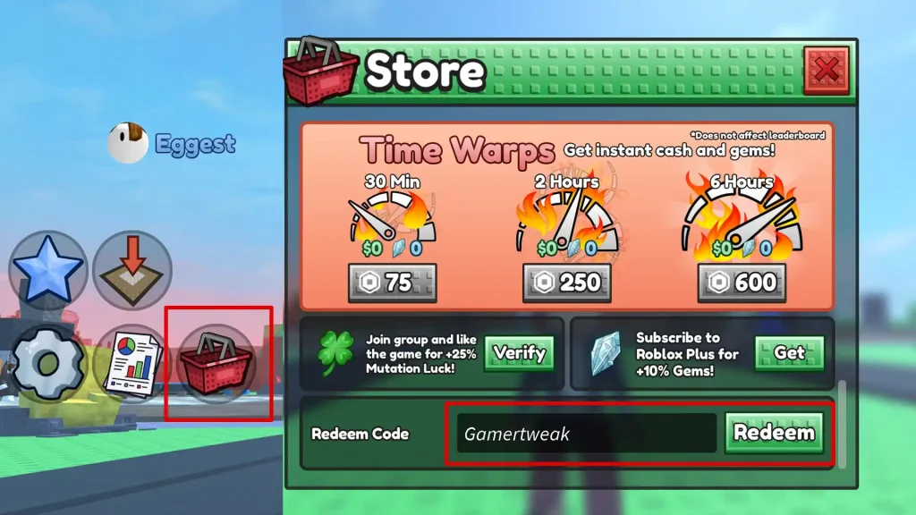 The Everything Factory codes Redeem steps
