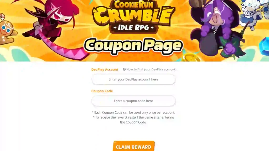 CookieRun Crumble codes redeem page