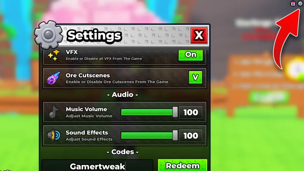 Sell Ores Codes redeem